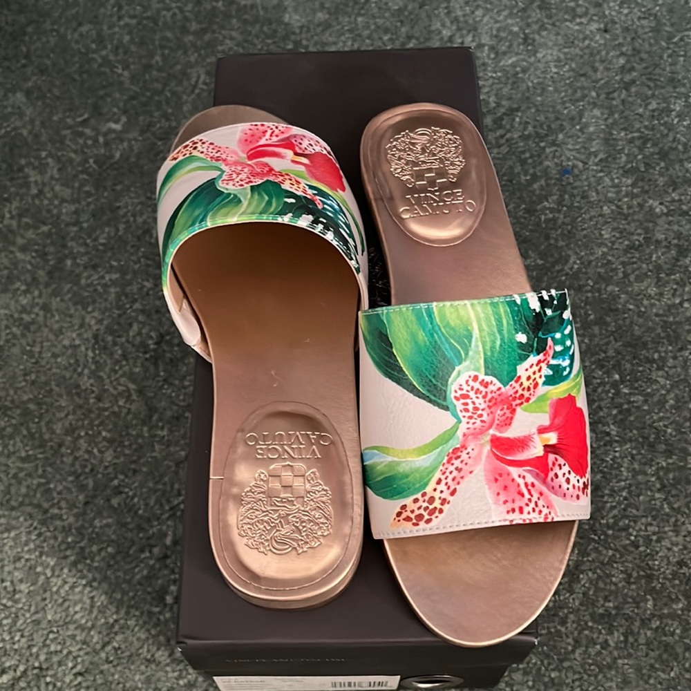 Vince Camuto Hayden slides in pink lemon drop.  Size 6.5 Brand New in box